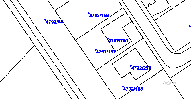Parcela st. 4792/157 v KÚ Hustopeče u Brna, Katastrální mapa