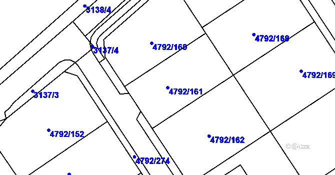 Parcela st. 4792/161 v KÚ Hustopeče u Brna, Katastrální mapa