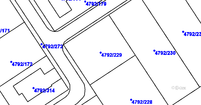 Parcela st. 4792/229 v KÚ Hustopeče u Brna, Katastrální mapa