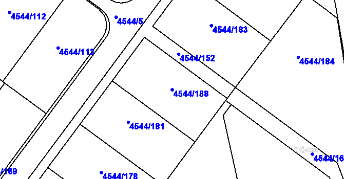 Parcela st. 4544/188 v KÚ Hustopeče u Brna, Katastrální mapa