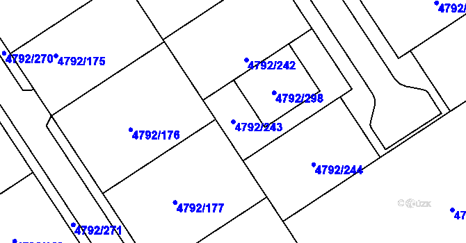 Parcela st. 4792/243 v KÚ Hustopeče u Brna, Katastrální mapa