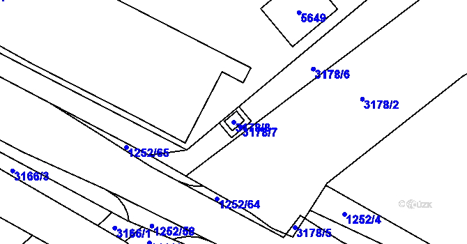 Parcela st. 3178/8 v KÚ Hustopeče u Brna, Katastrální mapa