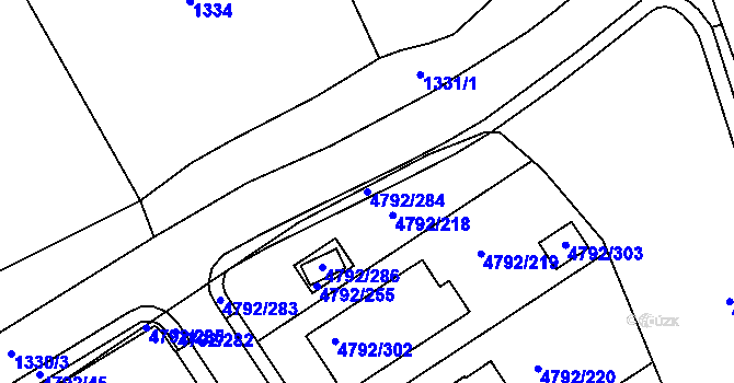 Parcela st. 4792/284 v KÚ Hustopeče u Brna, Katastrální mapa