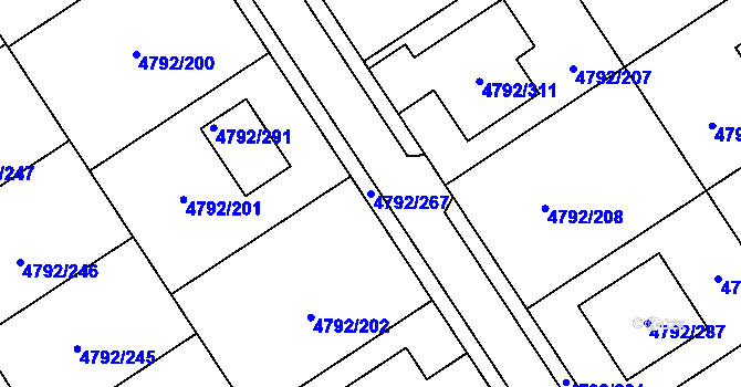 Parcela st. 4792/267 v KÚ Hustopeče u Brna, Katastrální mapa