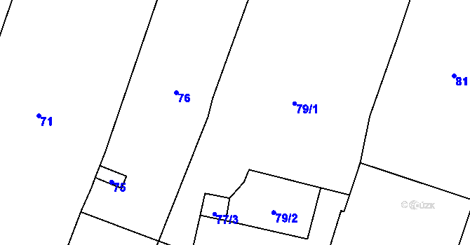 Parcela st. 78 v KÚ Hustopeče nad Bečvou, Katastrální mapa