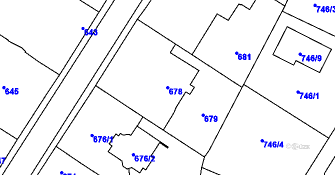 Parcela st. 678 v KÚ Hustopeče nad Bečvou, Katastrální mapa
