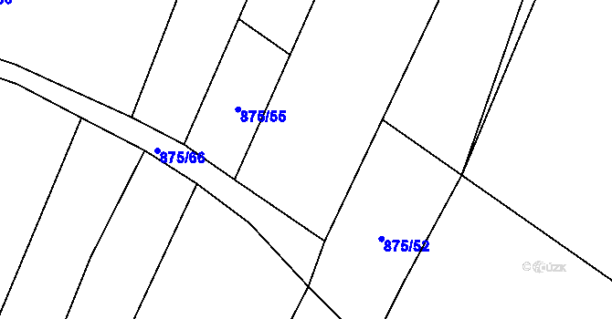 Parcela st. 875/53 v KÚ Hustopeče nad Bečvou, Katastrální mapa