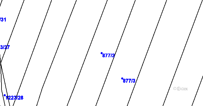 Parcela st. 877/2 v KÚ Hustopeče nad Bečvou, Katastrální mapa
