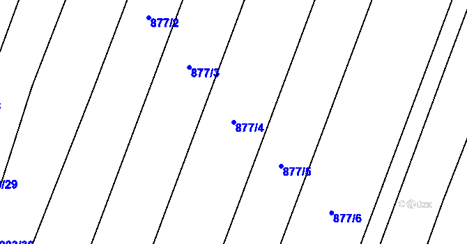 Parcela st. 877/4 v KÚ Hustopeče nad Bečvou, Katastrální mapa