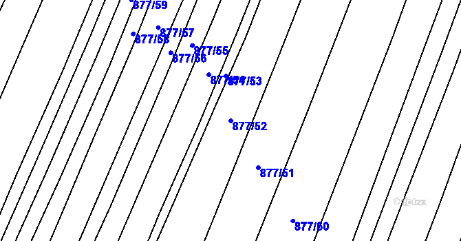 Parcela st. 877/52 v KÚ Hustopeče nad Bečvou, Katastrální mapa