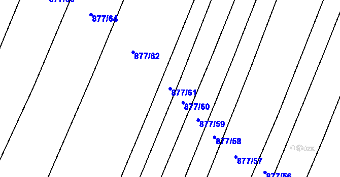 Parcela st. 877/61 v KÚ Hustopeče nad Bečvou, Katastrální mapa