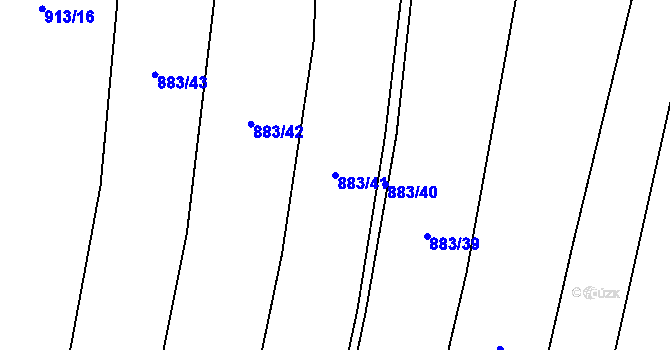 Parcela st. 883/41 v KÚ Hustopeče nad Bečvou, Katastrální mapa