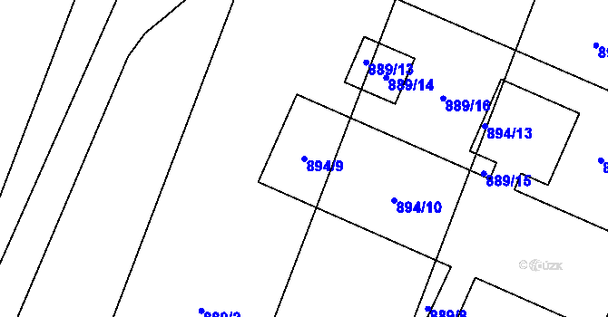 Parcela st. 894/9 v KÚ Hustopeče nad Bečvou, Katastrální mapa