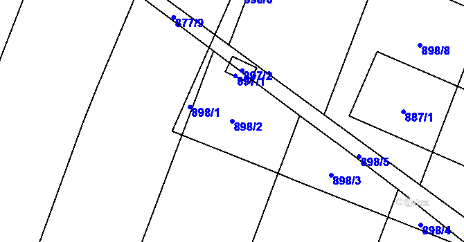 Parcela st. 898/2 v KÚ Hustopeče nad Bečvou, Katastrální mapa