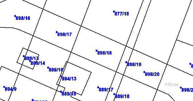 Parcela st. 898/18 v KÚ Hustopeče nad Bečvou, Katastrální mapa