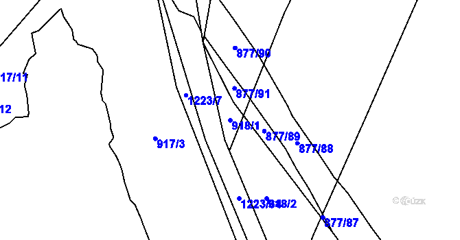 Parcela st. 918/1 v KÚ Hustopeče nad Bečvou, Katastrální mapa