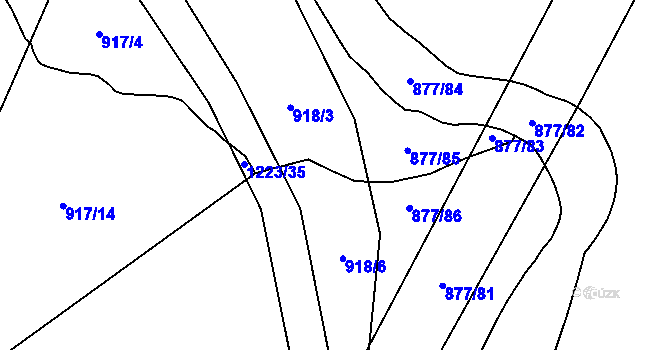 Parcela st. 918/4 v KÚ Hustopeče nad Bečvou, Katastrální mapa