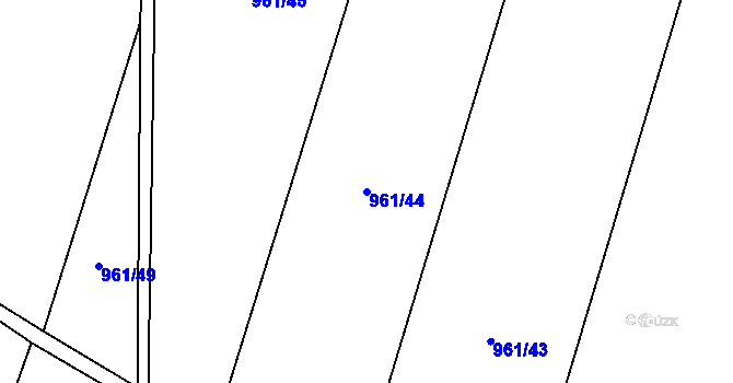 Parcela st. 961/44 v KÚ Hustopeče nad Bečvou, Katastrální mapa