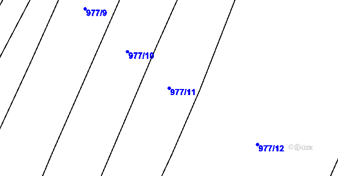 Parcela st. 977/11 v KÚ Hustopeče nad Bečvou, Katastrální mapa