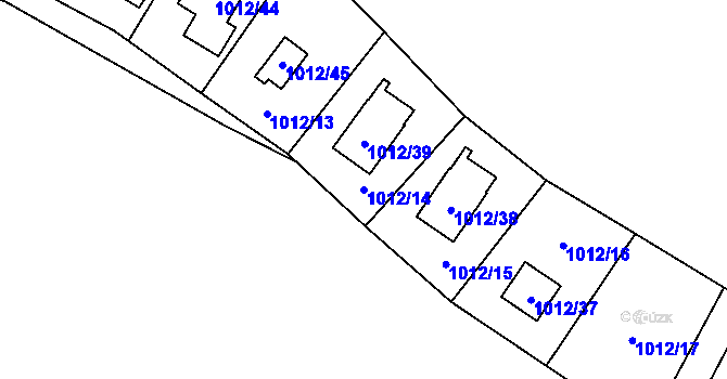 Parcela st. 1012/14 v KÚ Hustopeče nad Bečvou, Katastrální mapa