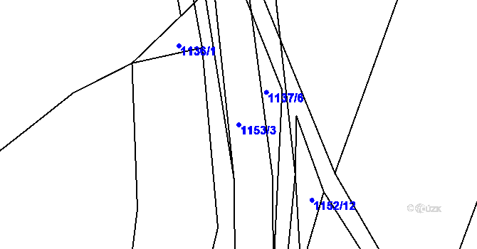 Parcela st. 1153/3 v KÚ Hustopeče nad Bečvou, Katastrální mapa