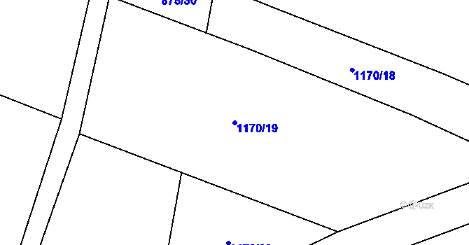 Parcela st. 1170/19 v KÚ Hustopeče nad Bečvou, Katastrální mapa