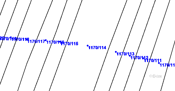 Parcela st. 1170/114 v KÚ Hustopeče nad Bečvou, Katastrální mapa