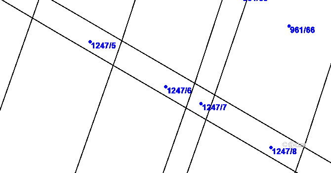Parcela st. 1247/6 v KÚ Hustopeče nad Bečvou, Katastrální mapa