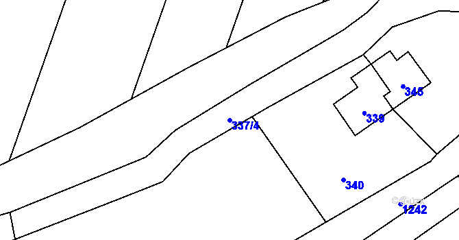 Parcela st. 337/4 v KÚ Hustopeče nad Bečvou, Katastrální mapa