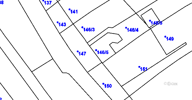 Parcela st. 146/5 v KÚ Huštěnovice, Katastrální mapa