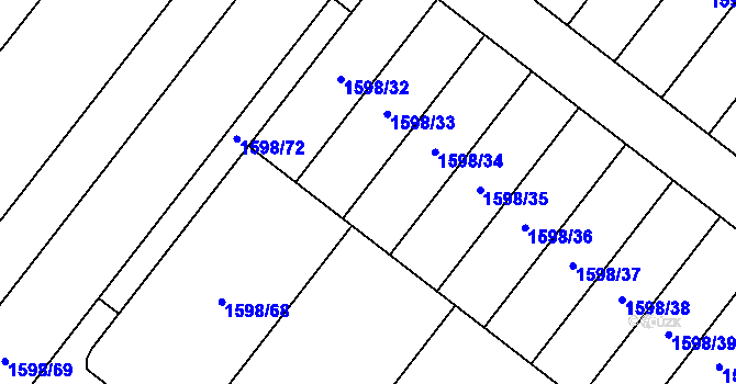Parcela st. 703/1 v KÚ Huštěnovice, Katastrální mapa