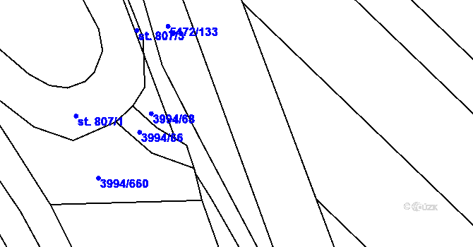 Parcela st. 1064/5 v KÚ Huštěnovice, Katastrální mapa