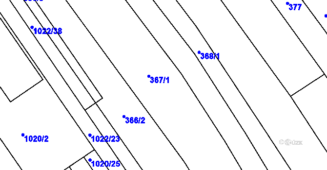 Parcela st. 367/2 v KÚ Huštěnovice, Katastrální mapa