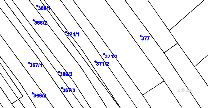 Parcela st. 371/3 v KÚ Huštěnovice, Katastrální mapa