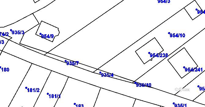 Parcela st. 954/11 v KÚ Huštěnovice, Katastrální mapa
