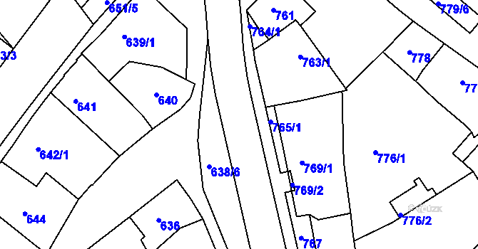 Parcela st. 764/2 v KÚ Huštěnovice, Katastrální mapa