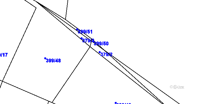 Parcela st. 379/2 v KÚ Hutě pod Třemšínem, Katastrální mapa
