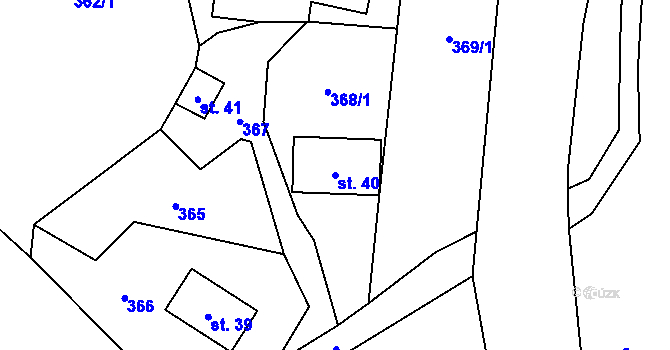 Parcela st. 40 v KÚ Solanec pod Soláněm, Katastrální mapa