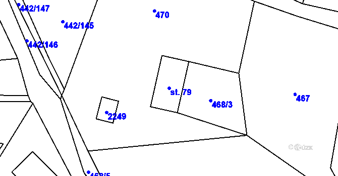 Parcela st. 79 v KÚ Solanec pod Soláněm, Katastrální mapa