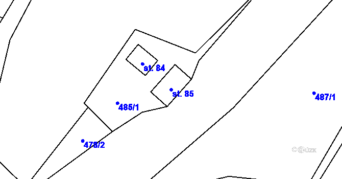 Parcela st. 85 v KÚ Solanec pod Soláněm, Katastrální mapa