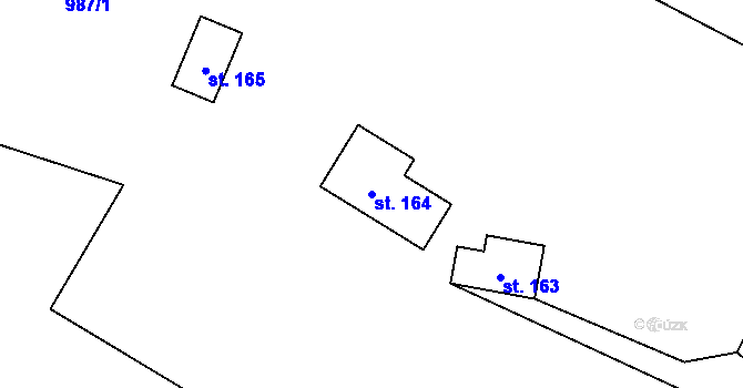 Parcela st. 164 v KÚ Solanec pod Soláněm, Katastrální mapa