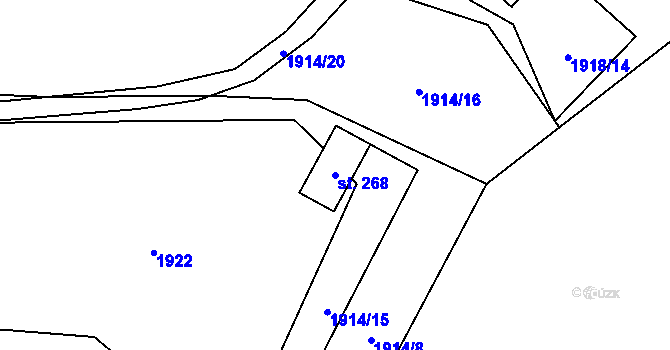 Parcela st. 268 v KÚ Solanec pod Soláněm, Katastrální mapa