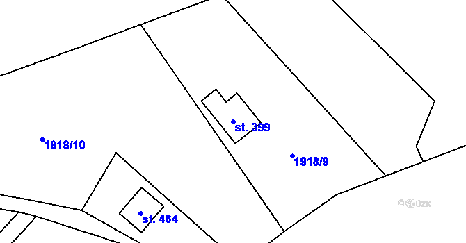 Parcela st. 399 v KÚ Solanec pod Soláněm, Katastrální mapa