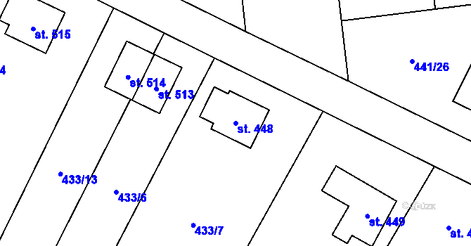 Parcela st. 448 v KÚ Solanec pod Soláněm, Katastrální mapa