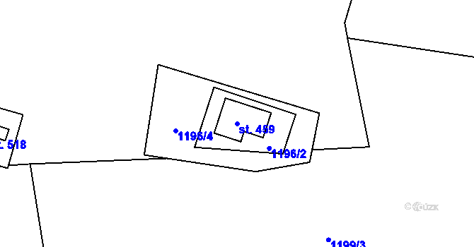Parcela st. 459 v KÚ Solanec pod Soláněm, Katastrální mapa