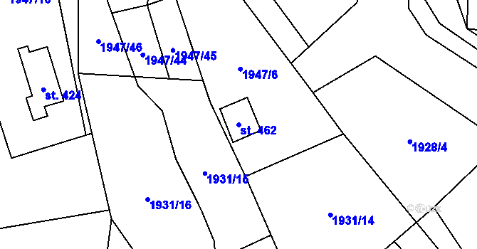 Parcela st. 462 v KÚ Solanec pod Soláněm, Katastrální mapa