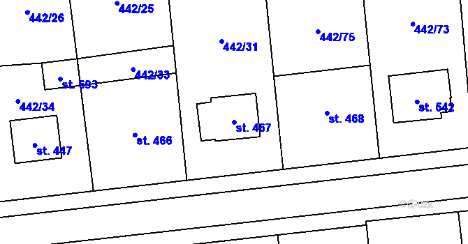 Parcela st. 467 v KÚ Solanec pod Soláněm, Katastrální mapa