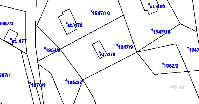 Parcela st. 479 v KÚ Solanec pod Soláněm, Katastrální mapa