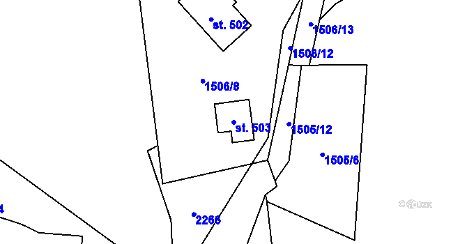 Parcela st. 503 v KÚ Solanec pod Soláněm, Katastrální mapa