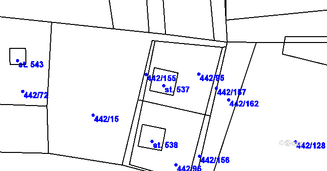 Parcela st. 537 v KÚ Solanec pod Soláněm, Katastrální mapa